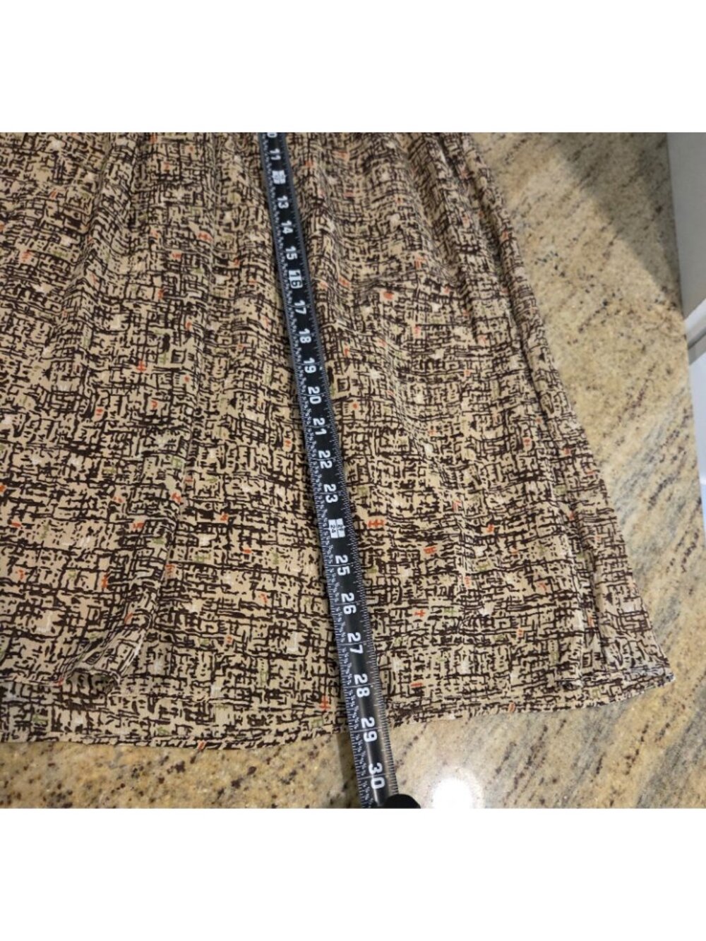 New! Women Size 20W George Midi Skirt Lined Pleated Beige MCM Tweed Look - Picture 4 of 13